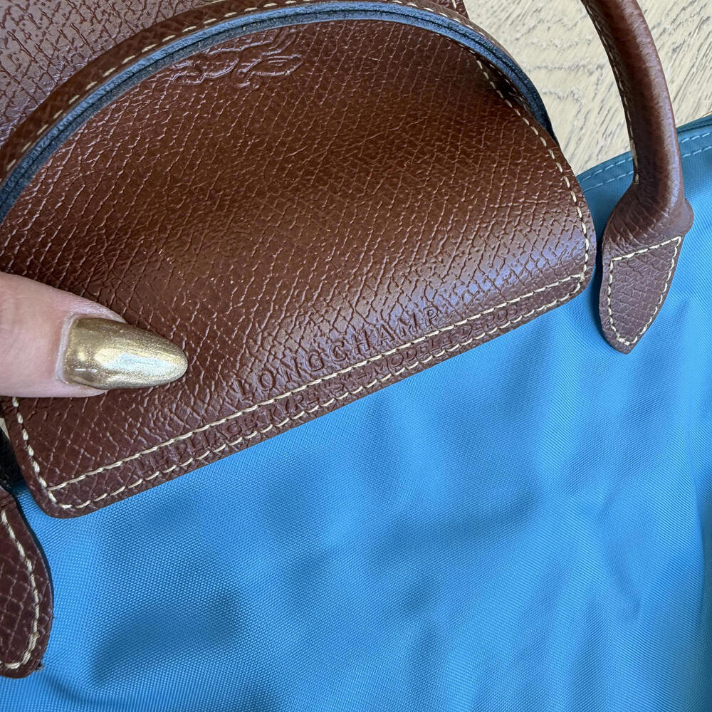 Longchamp Le Pliage Small Tote Bag in Cornflower Blue *Flawed* - Picture 7 of 9